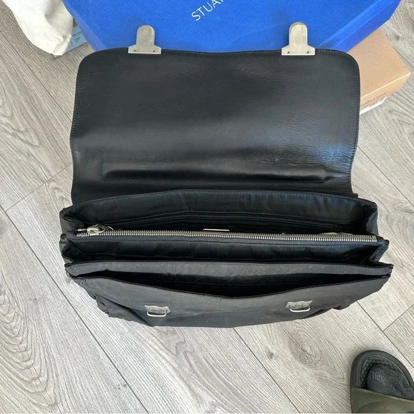 Prada Traditional Black Nylon/ Leather Foldable Briefcase